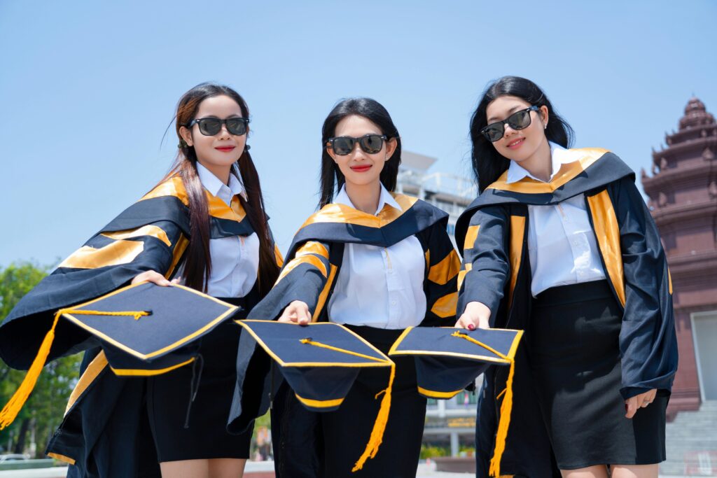 successful international student graduation abroad without IELTS